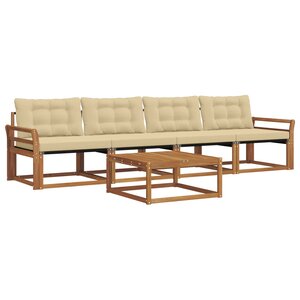 vidaXL Ensemble de canapés d'extérieur 5 Pièces Naturel et Beige