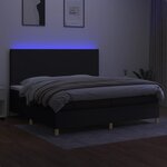 vidaXL Sommier à lattes de lit et matelas et LED Noir 200x200 cm Tissu
