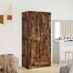 vidaXL Garde-robe Chêne fumé 82 5x51 5x180 cm Bois d'ingénierie