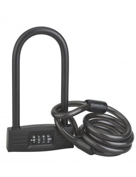 Antivol U à combinaison UP  4 chiffres  vélo  câble acier  12mmx120mm - THIRARD