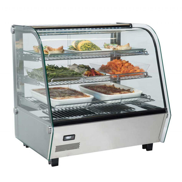 Vitrine chaude à poser vitres bombées 3 etagères - 120 litres -  -