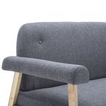 Vidaxl canapé à 3 places tissu gris foncé