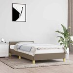 vidaXL Cadre de lit avec tête de lit sans matelas taupe 90x200cm tissu