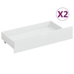 vidaXL Cadre de lit avec 2 tiroirs Blanc Bois de pin massif 200x200 cm