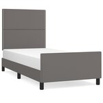 vidaXL Cadre de lit avec tête de lit Gris 90x190 cm Similicuir