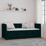vidaXL Lit de jour sans matelas noir 80x200 cm bois de pin massif