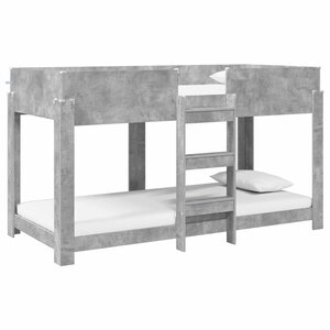 vidaXL Lit Superposé pour Enfants Gris béton 100 x 190 cm
