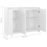 vidaXL Buffet Blanc 102x33x75 cm Bois d'ingénierie