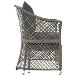 vidaXL Salon de jardin 2 Pièces avec coussins Gris Résine tressée