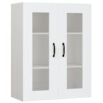 vidaXL Buffet haut Blanc 69 5x34x180 cm Bois d'ingénierie