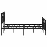 vidaXL Cadre de lit métal sans matelas avec pied de lit noir 140x200cm