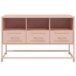 vidaXL Meuble TV rose 100 5x39x60 5 cm acier