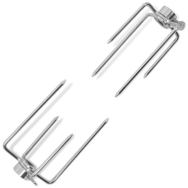 vidaXL Fourchettes de broche 2 Pièces Acier