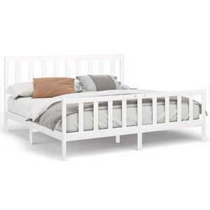 vidaXL Cadre de lit sans matelas blanc 200x200 cm bois massif de pin