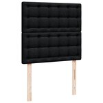 vidaXL Sommier à lattes de lit avec matelas Noir 90x200 cm Tissu