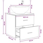 vidaXL Vanité de lavabo mural Blanc 49 5 x 44 5 x 66 5 cm