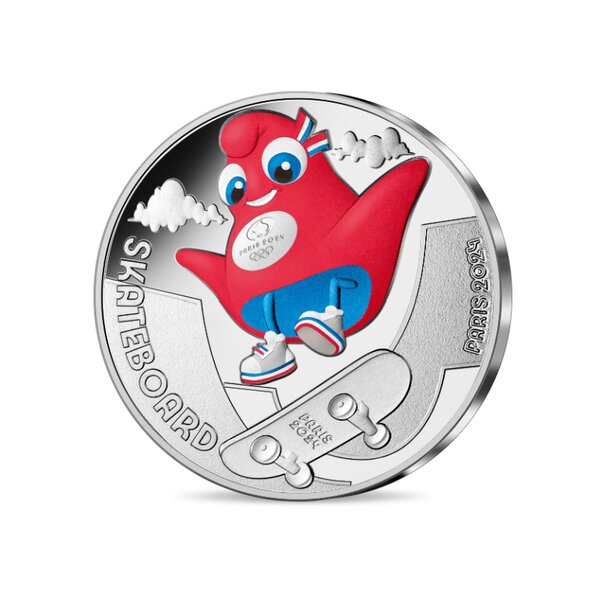 France 2023 - collection mascotte jo paris 2024 - vague 1-10€ argent nâ°4/18
