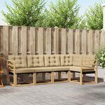 vidaXL Ensemble de canapés d'extérieur 5 Pièces Blanc et Beige