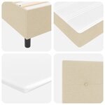 Lit Box Spring vidaXL avec Matelas & LED Crème 140x190 cm Tissu