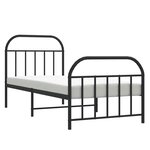 vidaXL Cadre de lit métal sans matelas avec pied de lit noir 80x200 cm