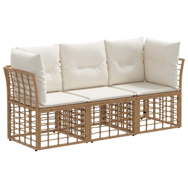 vidaXL Ensemble de canapés d'extérieur Naturel Polyester