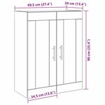 vidaXL Meuble mural Chêne noir 69 5 x 34 x 90 cm Bois d'ingénierie