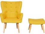Fauteuil style scandinave en tissu "odense" - 1 place - jaune