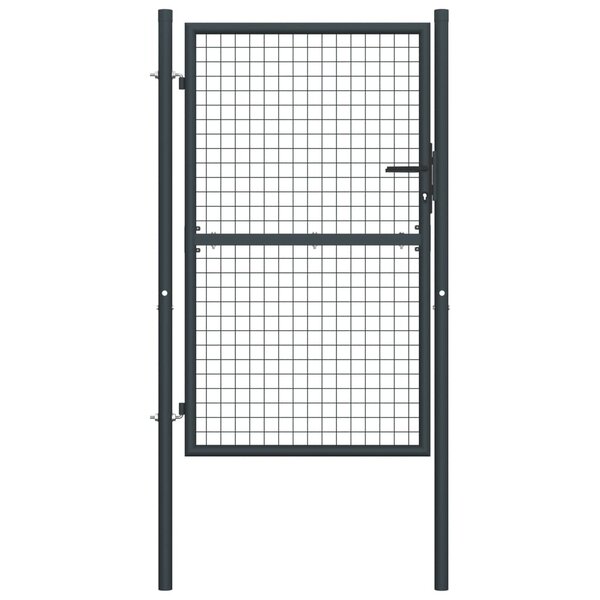 vidaXL Portail en maille de jardin Acier galvanisé 100 x 225 cm Gris