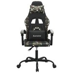 vidaXL Chaise de jeu pivotante Noir et camouflage Similicuir