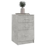 vidaXL Table de chevet Gris béton 40x40x63 cm bois d’ingénierie