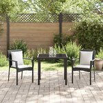 vidaXL Ensemble de salle à manger pour jardin 3 Pièces Noir Poly rotin