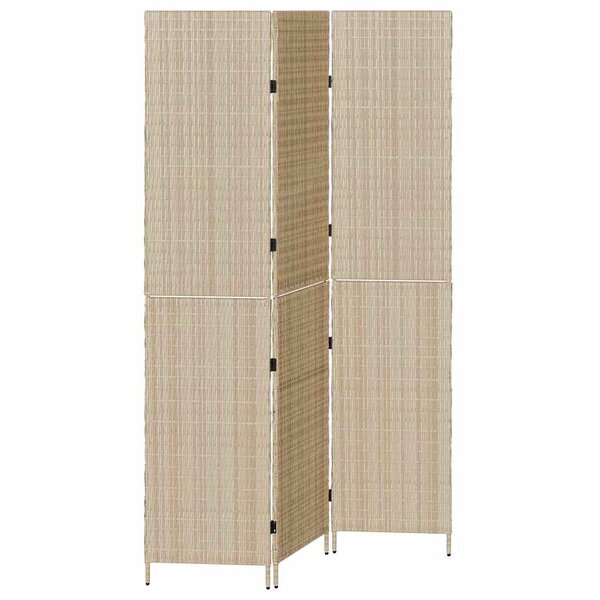 vidaXL Paravent Pliant Manuel Beige 146 x 200 cm. polyrotin