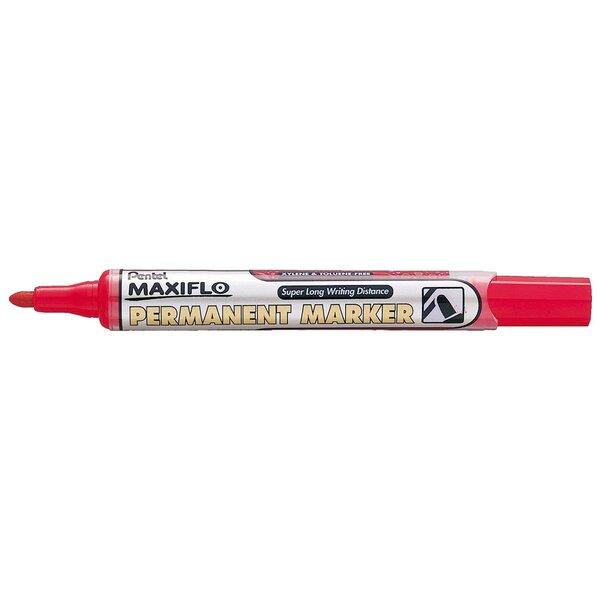 Marqueur permanent maxiflo nlf50 poite conique 2mm rouge pentel