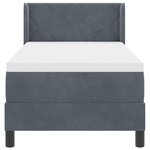 Lit Box Spring vidaXL avec Matelas Gris Foncé 80x200 cm Velours