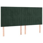 vidaXL Têtes de lit 4 Pièces Vert foncé 90x5x78/88 cm Velours