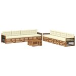 vidaXL Ensemble de canapés d'extérieur 9 Pièces Naturel et Crème