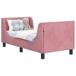 vidaXL Cadre de lit pour tout-petit avec tête de lit Rose 70 x 140 cm