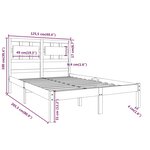 vidaXL Cadre de lit Blanc Bois massif 120x200 cm