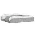 vidaXL Cadre de lit avec tiroirs sans matelas gris béton 200x200 cm