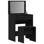 Coiffeuse vidaXL avec miroir en bois d'ingénierie chêne noir