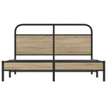 vidaXL Cadre de lit sans matelas 160x200 cm chêne fumé bois ingénierie