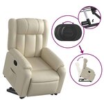 vidaXL Fauteuil inclinable Crème Similicuir