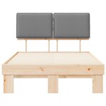 vidaXL Cadre de lit avec tête de lit rembourrée Gris clair