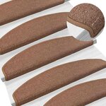 vidaXL Tapis d'escalier auto-adhésifs 15 Pièces Marron 80 x 24 5 x 3 5 cm