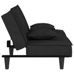 vidaXL Canapé-lit noir Velours