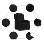 vidaXL Fauteuil inclinable électrique noir velours