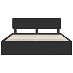 vidaXL Cadre de lit avec tête de lit Noir 180 x 200 cm Pin massif