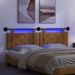 vidaXL Tête de lit suspendue Avec lumière LED Marron Velours