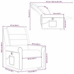 vidaXL Fauteuil inclinable de massage électrique Taupe Tissu