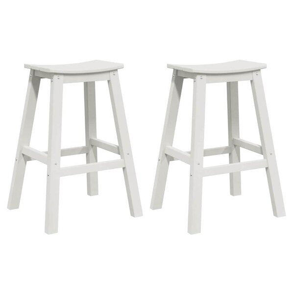 vidaXL Tabouret de bar 2 Pièces Blanc 52 x 43 x 73.5cm HDPE